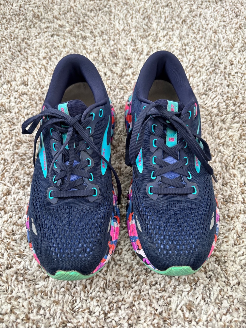 Brooks Ghost 15 Women's Athletic Shoes Blue & Pink US 7.5